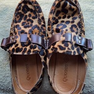 Quoddy Mules Leopard Print, Ring, 9, Comfy, Leather